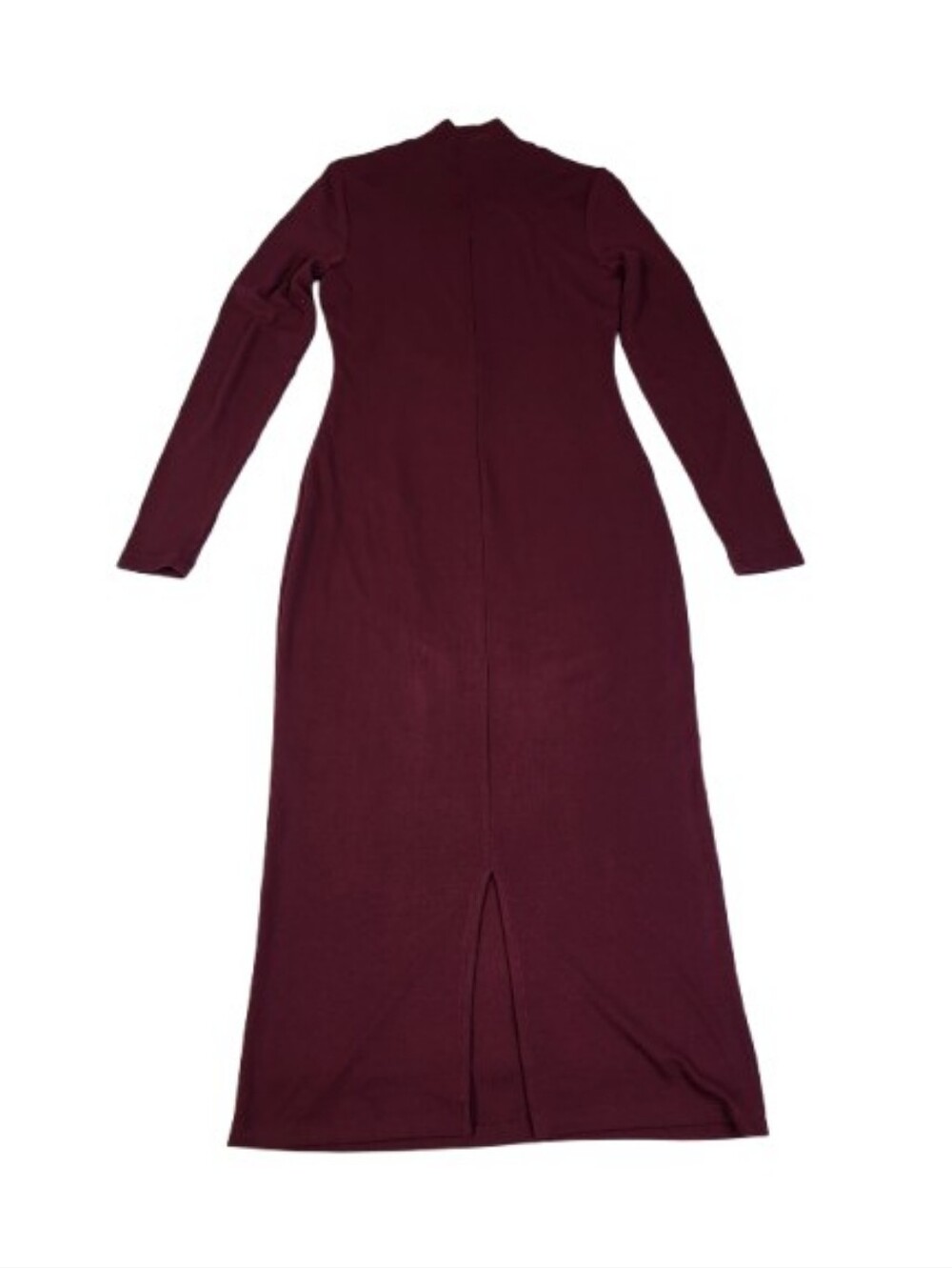 Marine Layer Lexi Ribbed Mock Neck Maxi Dress Merlot Dark Red Women's Medium